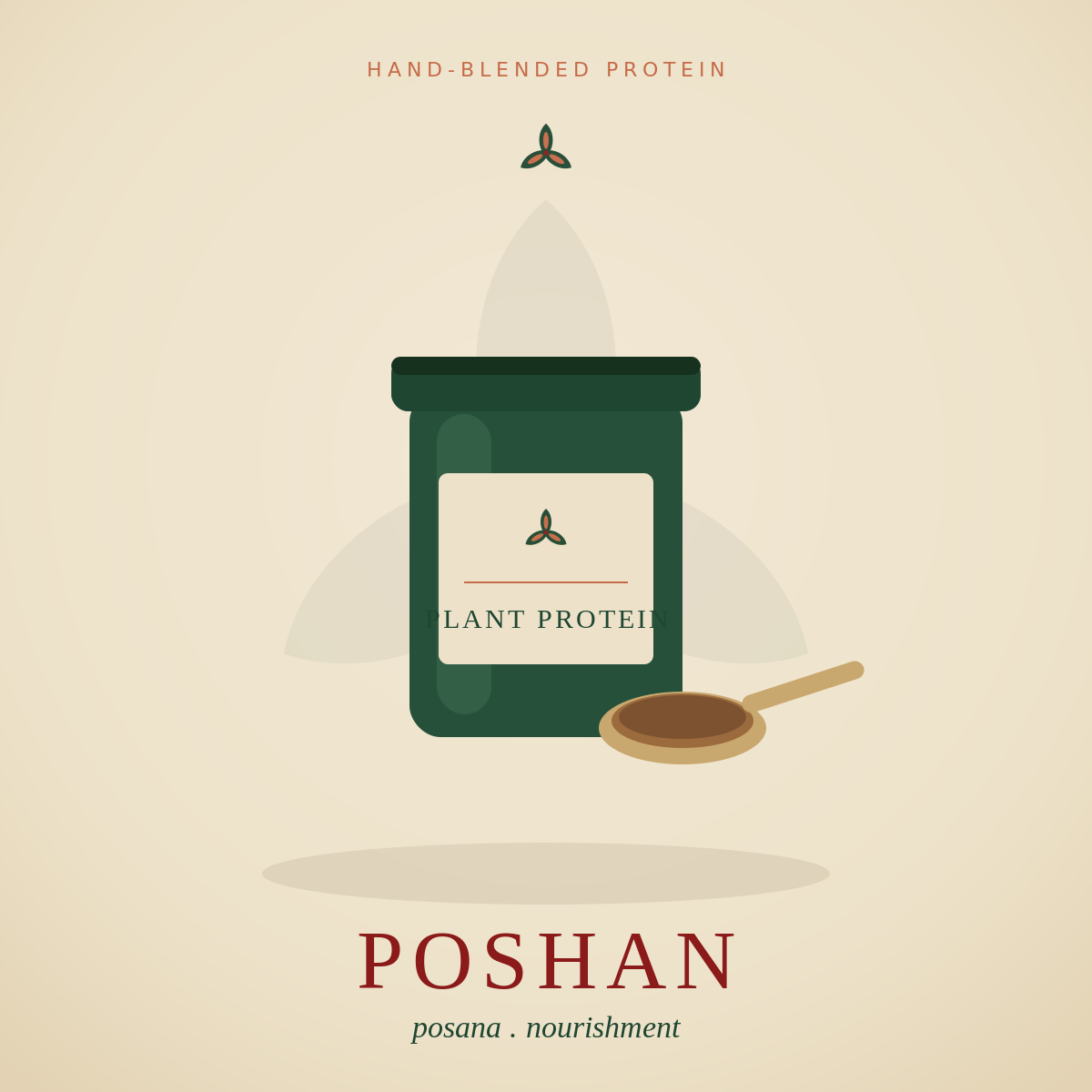 Poshan — hand-blended plant protein powder with seeds, nuts, sattu, makhana and Ayurvedic herbs