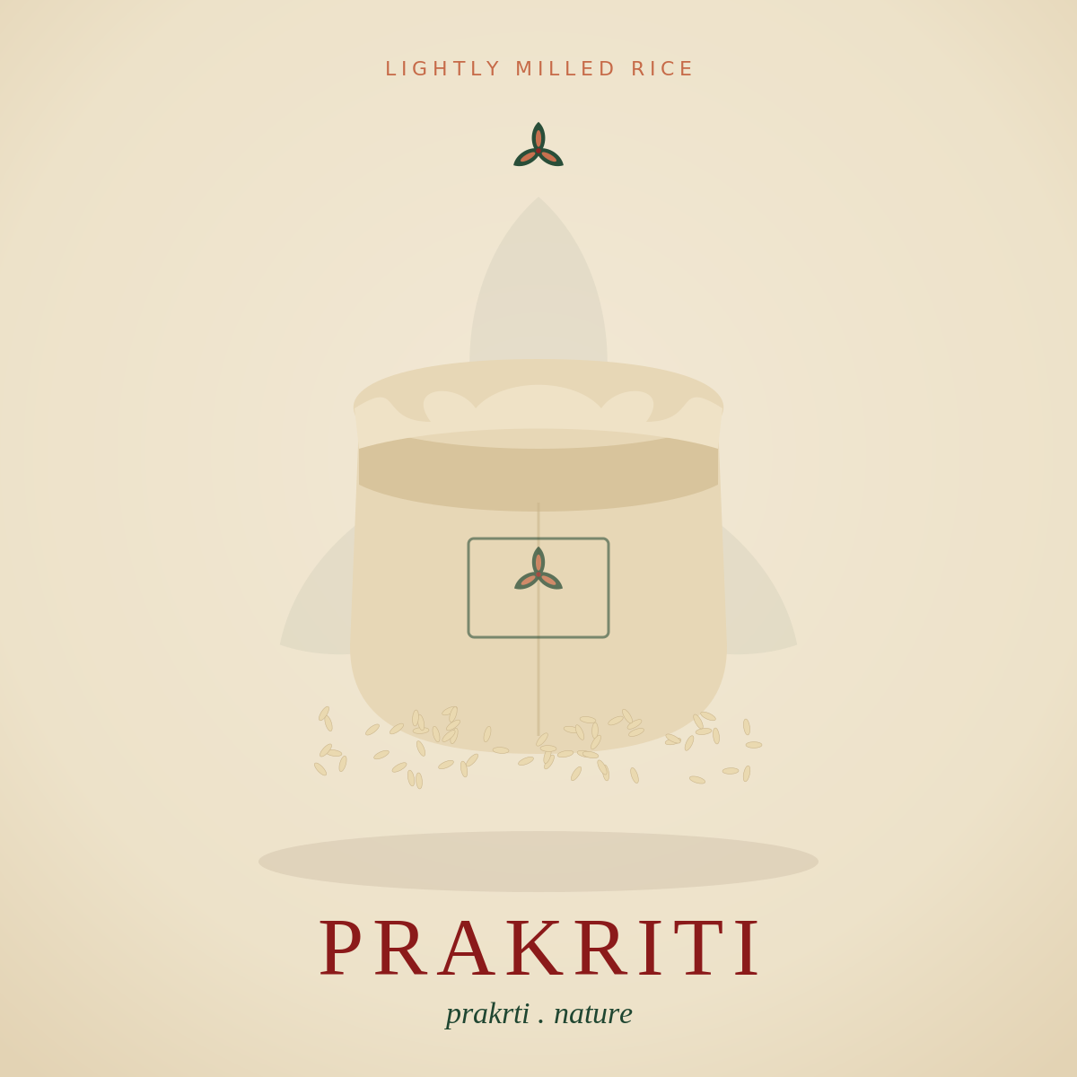 Prakriti — lightly milled Chinoor Basmati and Jai Sriram rice in airtight packaging